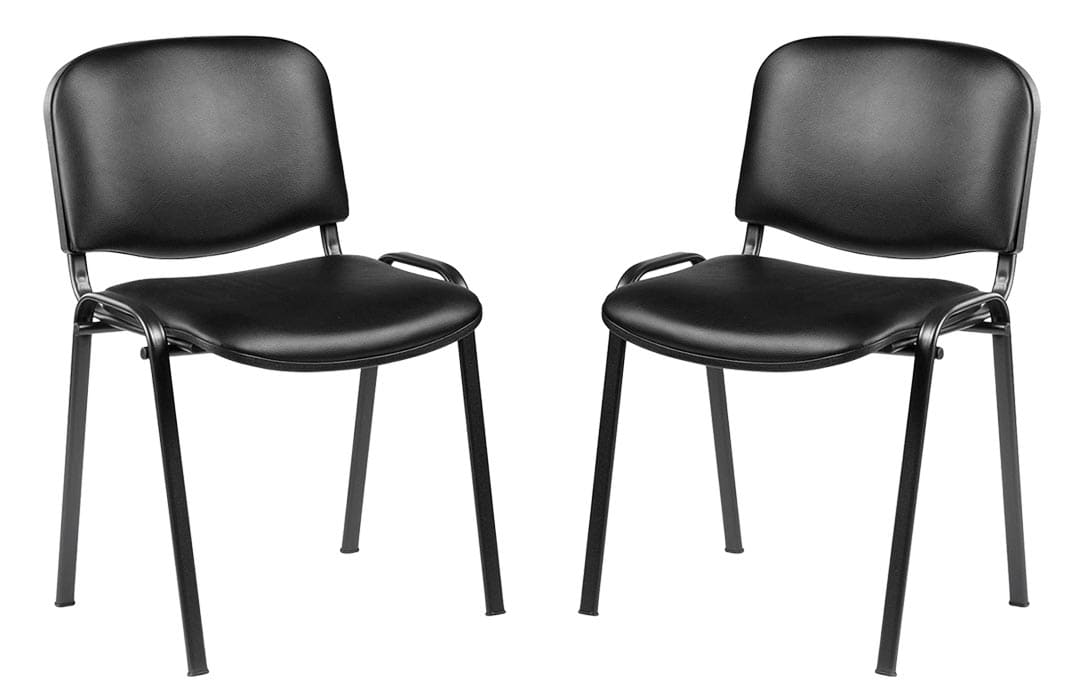 Chaise visiteur en skai noir