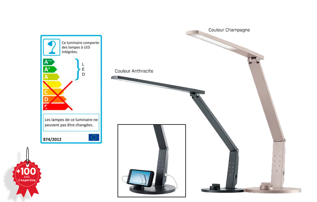 Lampe de bureau avec port USB