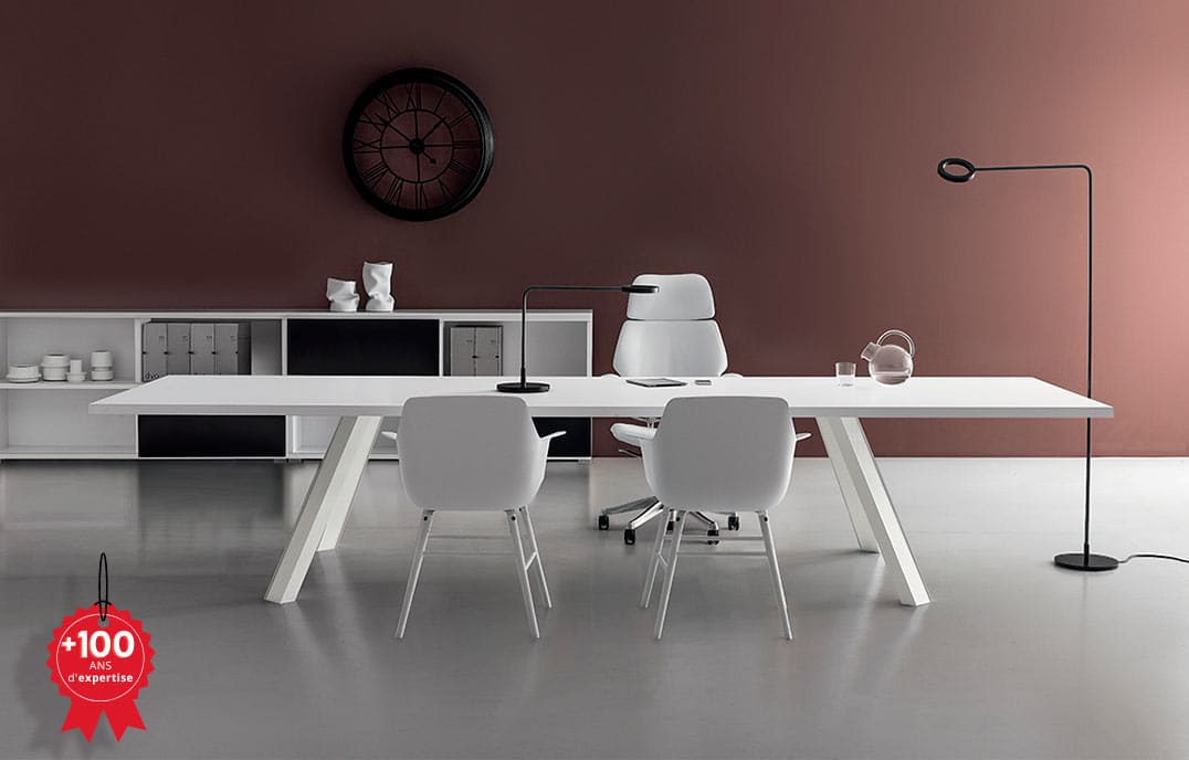 Bureau / Table de direction Blanc - Mobilier Italien Haut de Gamme