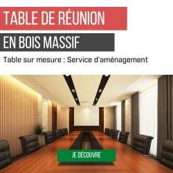 Table de réunion en bois massif sur mesure