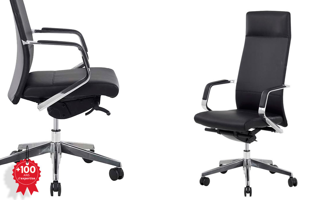 Fauteuil de direction Imitation Cuir - Couleur Noir