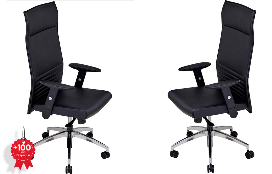 Fauteuil de bureau en cuir noir