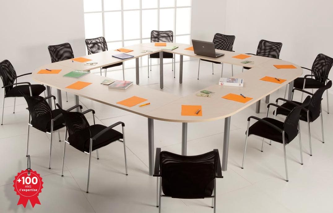 Table de réunion carré pour 12 personnes