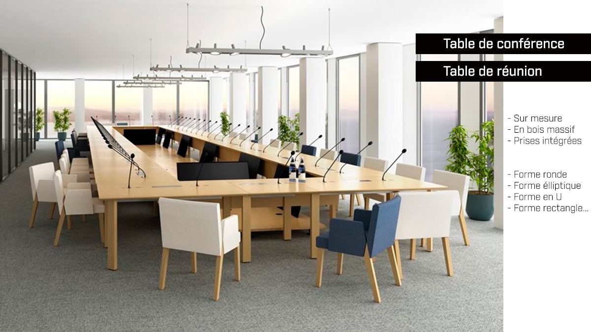 Table de réunion rectangle Haut de Gamme Table de réunion rectangle Haut de Gamme